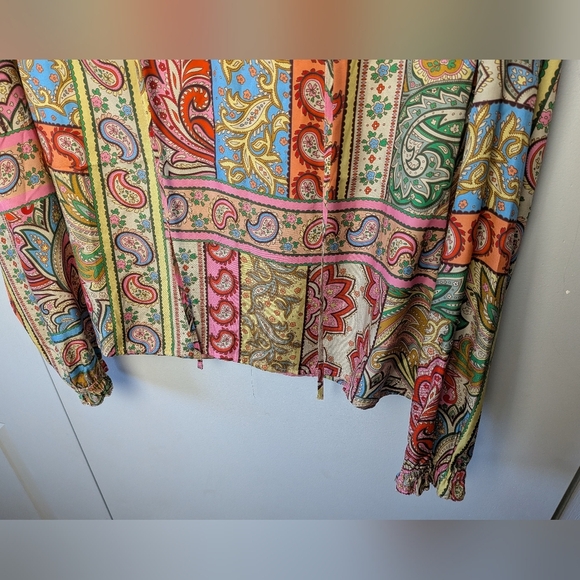 BODEN Romantic Top Women Colorful Blouse Size 2 Silk And Viscose Fabric Loose - Picture 8 of 15